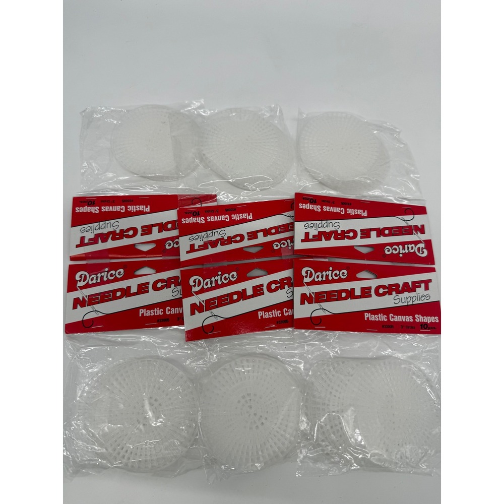 Darice Plastic Canvas Shapes 3 Inch Circles 60 Count Bulk Lot of 6